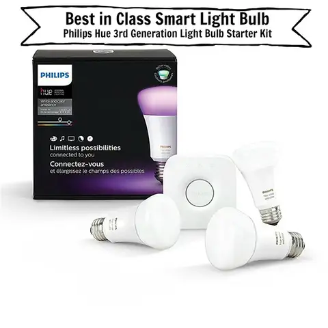 Philips Hue 464479 60W эквивалент белый и цветной Ambiance A19 Starter Kit, 3-е поколение,