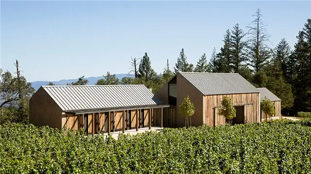 Двухскатный дом Field Architecture с видом на калифорнийский виноградник