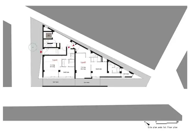 На углу с треугольным дизайном EASTERN Design Office pla