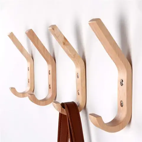 4 PCS деревянные крючки для пальто на стене