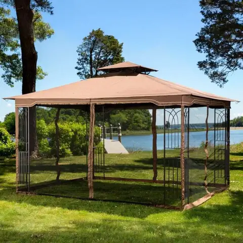 Sunjoy L-GZ798PST-E Regency II Gazebo с москитной сеткой