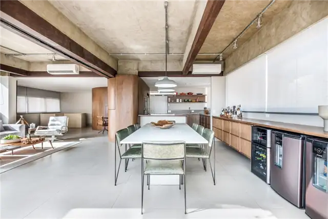 Двухуровневый лофт в Бразилии - Mandarina Arquitetura - открытое пространство