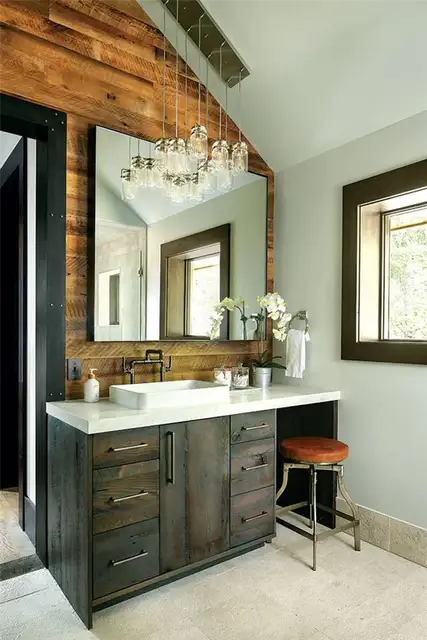 Ранчо Rustic colorado Ranch by Axial Art Architecture в сотрудничестве с rebaL Design - ванная комната