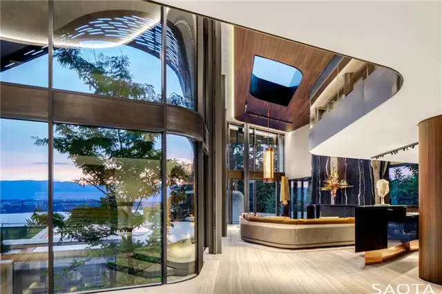 Швейцария Вилла Courbe by Saota - гостиная