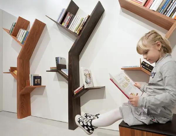 минималистичный дизайн книжных полок
