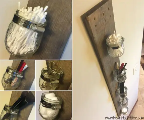 DIY (своими руками) стеллаж для хранения из банок и поддонов