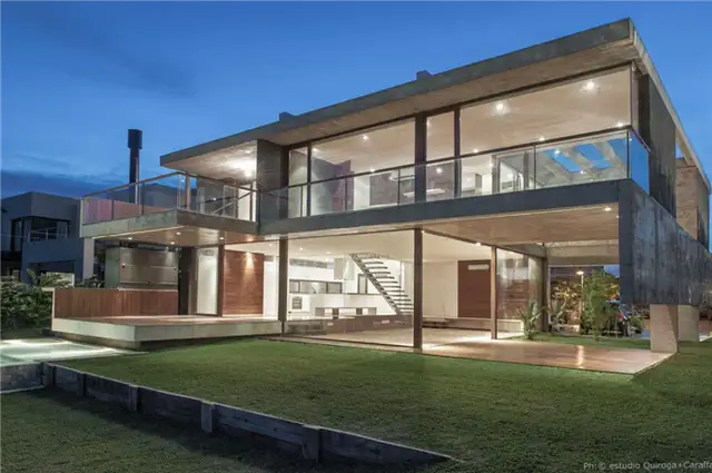 CL-76 House Concrete Agentina - El Aleph Arquitectura + Fritz + Fritz Arquitectos - стеклянные стены