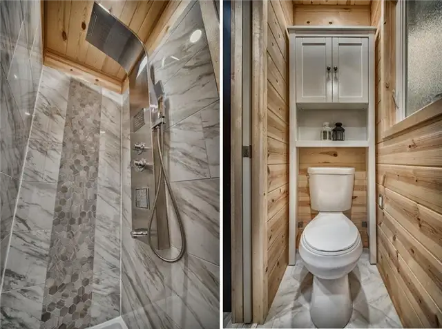Крошечный дом Acorn 90 квадратных футов от Backcountry Tiny Homes - ванная и туалет