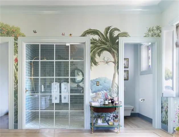 Фантастический декор ванной комнаты в Сан-Франциско от ANH Interiors - пальмы