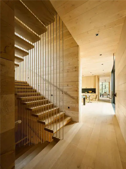 Архитектурное бюро США Olson Kundig - шкивные оконные ставни - лестница