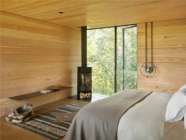 Архитектурное бюро США Olson Kundig - шкивные оконные ставни - спальня