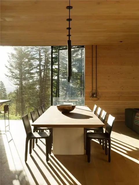 Архитектурное бюро США Olson Kundig - шкивные оконные ставни - столовая