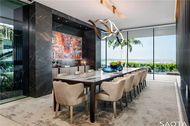 Hill Side Ave Saota Los Angeles Residence - столовая