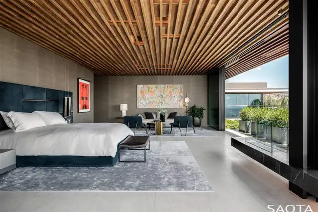 Hill Side Ave Saota Los Angeles Residence - декор спальни