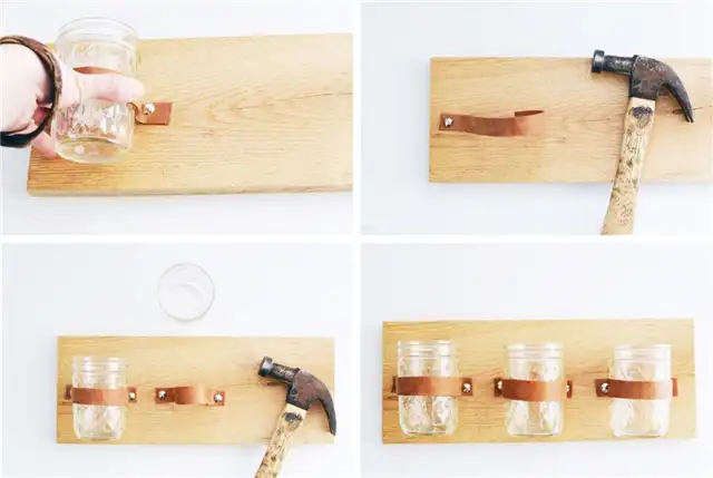 DIY (своими руками) Mason Jar Wall Organizer Project