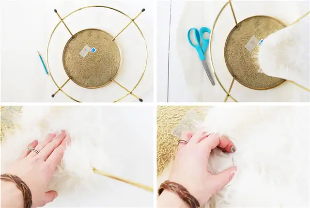 DIY (своими руками) табурет из искусственного меха учебник
