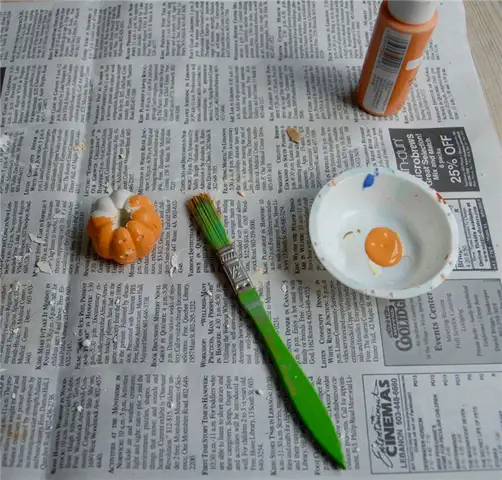 Держатели для воздушных растений Halloween Pumpkin - процесс рисования