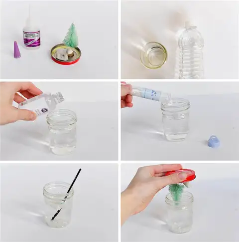 DIY (своими руками) снежный шар закончил mason jar1