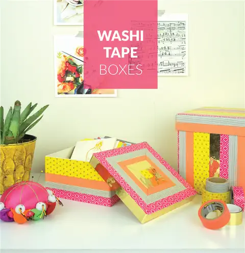 Декоративные коробки из ленты Washi-Tape