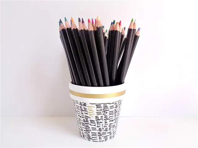 Терракотовый горшок для карандашей из ленты Washi
