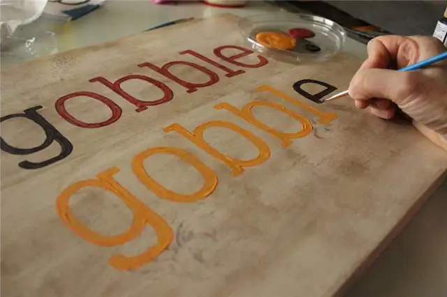DIY (своими руками) Gobble Sign - работайте от левого верхнего угла к правому