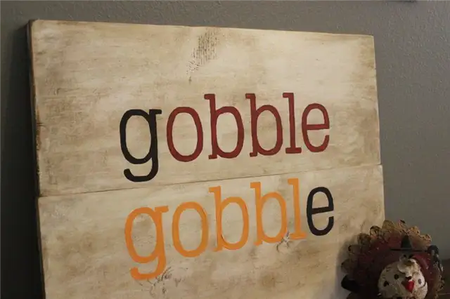DIY (своими руками) Gobble Sign для Дня благодарения