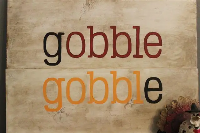 DIY (своими руками) Gobble Sign на День благодарения
