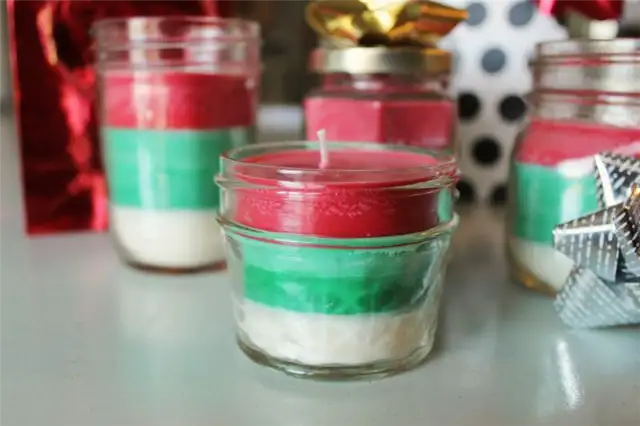 DIY (своими руками) Полосатые многоцветные рождественские свечи