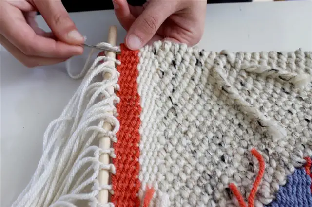 DIY (своими руками) Loom and Woven Wall Hanging - обвязать вокруг