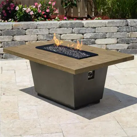 Cosmopolitan 54-Inch French Barrel Oak Propane Gas Rectangular Firetable