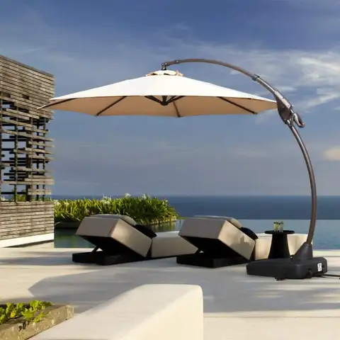 Grand patio Deluxe Napoli 11 FT Curvy Aluminum Offset Umbrella