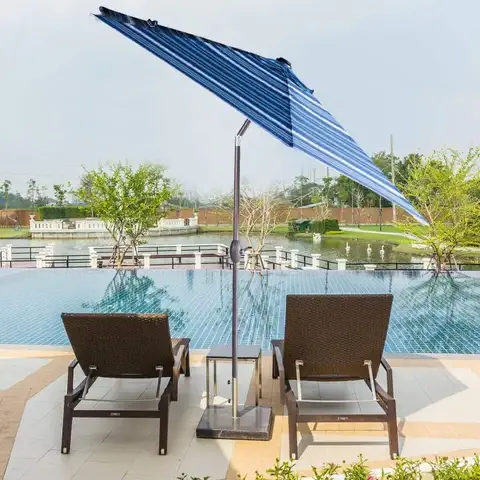 Abba Patio Striped Patio 9-Feet Outdoor Umbrella