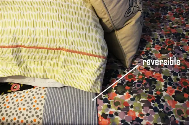 DIY (своими руками) Reversible Summer Quilt - потому что мы выбрали контрастные ткани для каждой стороны одеяла