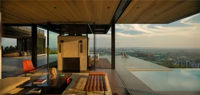 Камин в Collywood House by Olson Kundig