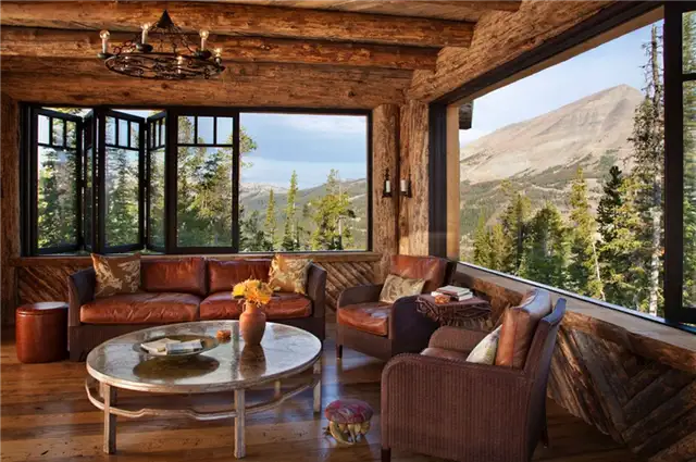 Национальный парк Big Sky Cabin Yellow Stone - вид из гостиной