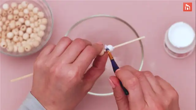 деревянные бусины декор DIY (своими руками) (10)