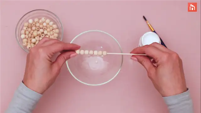 деревянные бусины декор DIY (своими руками) (9)