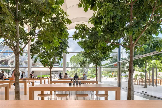 Apple Aventura Store Melds Modern With Art Deco Inspiration - внутри