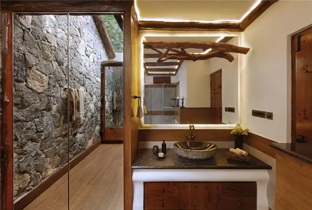 Stone Lodges Private Residences by Earthitects - ванная комната