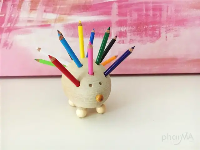 Держатель для карандашей в виде ежика DIY (своими руками)