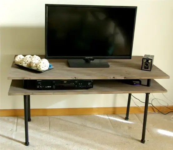 DIY (своими руками)-TV-stand-from-galvanized-pipes