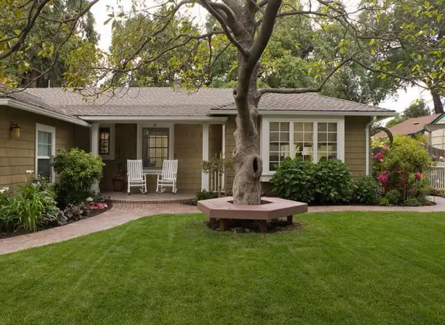 front-yard-curb-appeal-design-bench-tree
