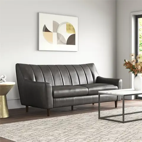 Apperson Genuine Leather Flared Arm Sofa