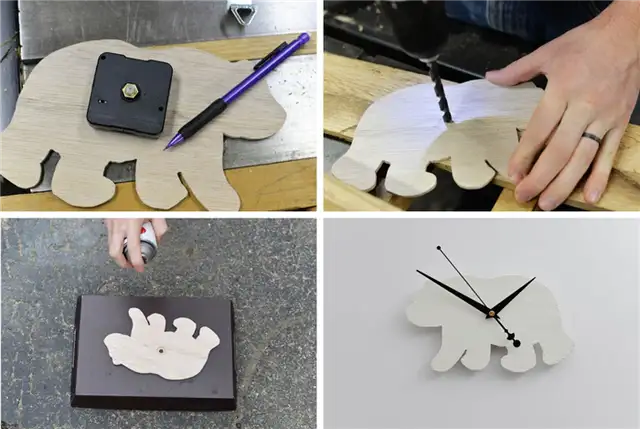 DIY (своими руками)-Silhouette-Animal-Clock-Steps