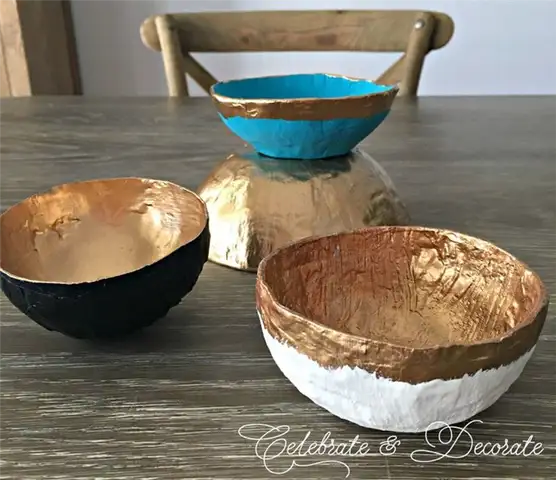 DIY (своими руками) бумажное маше миски
