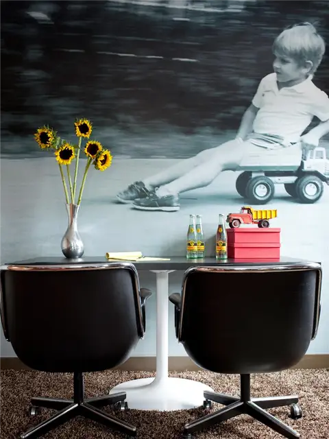 Современные обои с крупным рисунком в стиле midcentury