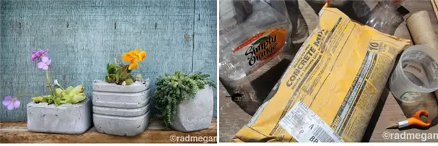 DIY (своими руками) пластиковые бутылки бетон плантатор