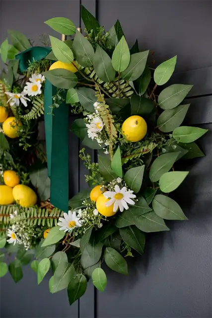 Весенний летний венок для двери diy