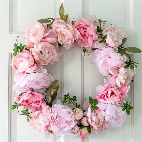пионовый венок diy