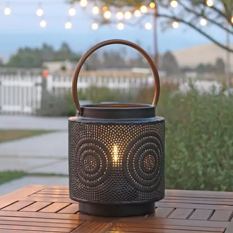Julissa Antique Bronze Battery Powered Outdoor Lantern